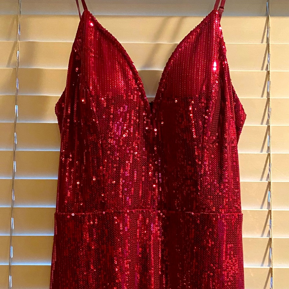 Red Sequin Maxi Gown